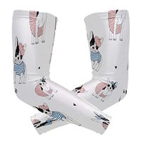 LEVEIS French Bulldog Paris Sports Compression Arm Sleeves for Baseball, Basketball, Football, Cycling, Golf 1 Pair 2 Sleeves