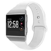 OenFoto Sport Bands Compatible Fit bit Ionic, Soft Silicone Wristband Replacement Watch Band Strap Accessory Bracelet for Fit bit Ionic Smart Watch, White Small