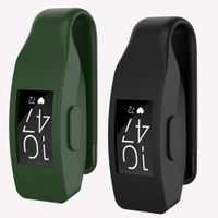 aczer-Y Fitbit Inspire HR Sport Band Clip Holder Replacement, 10 Color Soft Silicone TPU Protective Cover Case Poket Clip for Fitbit Inspire HR Smartwatch Shock-Proof (Black+Dark Green)