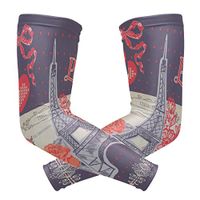LEVEIS Paris Eiffel Towel Arm Sleeves UV Protection for Men Women Sunblock Protective Gloves Running Golf Cycling Driving Long Arm Cover 1 Pair