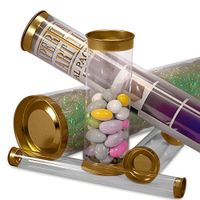 Clear Tubes with Golden Caps 2" X 18" - 0.022" Thick | Quantity: 12