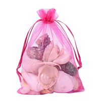 PH PandaHall 100PCS 5x7 inch MediumVioletRed Organza Drawstring Bags Party Wedding Favor Gift Bags for Baby Shower, Birthday, Party, Christmas