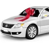 Zoe Deco Big Car Bow (Red, 23 inch, 1 Pack), Gift Bows, Giant Bow for Car, Birthday Bow, Huge Car Bow, Car Bows, Big Red Bow, Bow for Gifts, Christmas Bows for Cars, Gift Wrapping, Big Gift Bow
