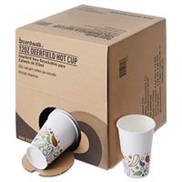 Boardwalk Convenience Pack Paper Hot Cups, 12 oz, Deerfield Print, 225/Carton -BWKDEER12HCUPOP