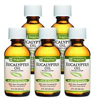 De La Cruz Pure Eucalyptus Essential Oil, Steam Distilled, Bottled in USA 2 FL. OZ. (5 Bottles)