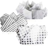UNIQOOO 60 Sheets Assorted Metallic Sliver Foil Gift Tissue Paper Bulk, Recyclable Durable, for Gift Bags Gift Wrapping Crafts, Wedding Birthday Party Favors, Shredded Fill,Piñata,Confetti,20X26Inch