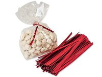 100 Metallic 6" Twist Wire Ties 3/16" Wide - 27 Gauge 6" Single Wire Choose Color (Metallic RED)