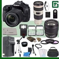 Canon EOS 80D DSLR Camera with 18-135mm Lens + Canon EF 70-200mm f/4L IS USM Lens + Canon EF-S 15-85mm f/3.5-5.6 IS USM Lens Green's Camera Bundle 8