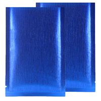 Double Sided Mylar Rice Paper Open Top Bag Sample Pack (100 Bags/Pack) (2.8" x 3.9", Blue)