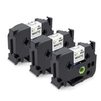 Replace TZe 18mm 0.7 Inch Black on White TZe-241 Laminated Tape Compatible with Brother P-Touch PT-P900W PT-P950NW PTD400AD PT-P700 PTD600 Label Maker, 3-Pack