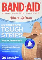 Band-Aid Tough-Strips Adhesive Bandages, Waterproof, Assorted-20ct
