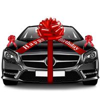 20 Inches Red Car Bow Happy Birthday Large Car Ribbon Bow and 5 Pieces 6 Inch Pull Bow for Christmas Party Car Decoration New Houses Wedding