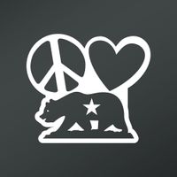 Peace Love California Republic Vinyl Decal Sticker | Cars Trucks Vans Walls Laptops Cups | White | 5.5 X 4.8 Inch | KCD1663