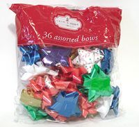 Trim A Home Assorted Peel & Stick Gift Wrapping Holiday Christmas Wrap Bows 36 Count