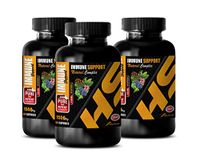Immune System Defense - Immune Support Formula - Natural Herbs and Vitamins - Extreme ANTIOXIDANTS - Turmeric Organic Powder - 3 Bottle (180 Capsules)