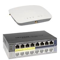 NETGEAR ProSAFE WAC730 Business 3x3 Dual Band 802.11ac Wireless Access Point (WAC730-100NAS) & 8-Port Gigabit Managed Switch 4 PoE Ports (GS108PE) Bundle