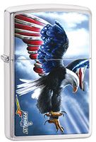 Zippo Personalized Message Engraved on Backside Customized Eagle Bald Flag Patriotic Windproof Lighter (Style13)