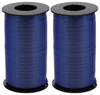2-Pack - Berwick Splendorette Crimped Curling Ribbon, 3/16-Inch Wide by 500-Yard Spools, Navy