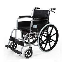 FLYSXP Wheelchair Light Transport Folding Wheelchair Elderly Disabled Skateboard Cart Manual Stroller Portable Travel Chair Wheelchair