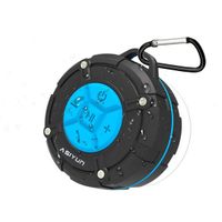 ASIYUN Shower Radios, Waterproof Speaker with Louder HD Sound, 4H Playtime Portable Wireless Speaker with Suction Cup & Sturdy Hook, Built in Mic, for Bathroom, Pool, Beach, Outdoor (Blue)