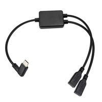 Poyiccot Type C Male Splitter Cable, 2 in 1 USB C to USB C Y Splitter Cable, USB 3.1 Type C Male to 2 Female Extension Charging Cable Black(40cm/1.3ft)