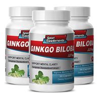 Energy Pills - Ginkgo BILOBA 120MG - Support Mental Clarity - antiaging antioxidant Supplement - 3 Bottles (150 Capsules)
