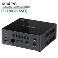 Mini PC, 8GB/128GB MSATA SSD Windows 10 64-bit Intel Apollo Lake Pentium J4205 (up to 2.6GHz), Support 4K/SATA/MSATA/TF Card/Dual HDMI/Dual WiFi/1000Mbps LAN