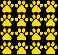 Yadda-Yadda Design Co. Small Pawprint - Dog Paw Print - Matte Vinyl Decal Sticker YYDC (2.25" w x 2" h) (Quantity & Color Choices) (16 Pack, Yellow)