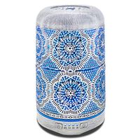 250ml Metal Aromatherapy Ultrasonic Cool Mist Aroma Essential Oil Diffuser, Whisper Quiet Humidifier with Waterless Auto Shut-Off Protection, 7-Color Changed LED for Home Office SPA(Vintage Flower)