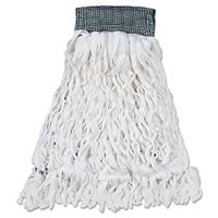 Rubbermaid Commercial T300 Clean Room Mop Head, Rayon, Loop-End, Medium, White, 12/Carton