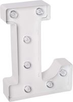 Darice White Metal Marquee Letter - L - 9.87" Tall, White Finish