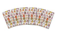 Jillson Roberts 48-Count Small Printed Clear Cello Bags with Twist Ties Available in 3 Designs, Owlie