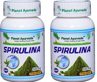 Planet Ayurveda Spirulina, 500mg Veg Capsules - 2 Bottles