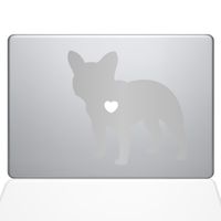 The Decal Guru I Love My French Bulldog Decal Vinyl Sticker, 13" MacBook Pro (2015 & Older Models), Silver (1480-MAC-13P-S)