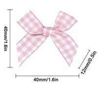 16 Color Pre-Tied Pink+White Satin Gift Bows (Pack of 50)
