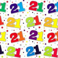 Simon Elvin 24 Sheets 21st Birthday Gift Wraps (One Size) (White/Multicolored)
