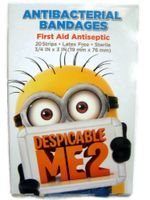 Despicable Me 2 Antibacterial Bandages 3/4 IN x 3 IN each, 20 strips per box (Pack of 3 for total of 60 strips)