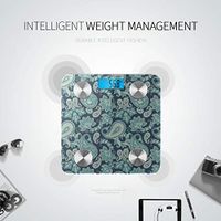 LYAOE Bluetooth Body Fat Scale Floral Pattern Paisley Ornament Smart Wireless Scale with LCD Display Measuring Body Weight Bmi and Health Digital Scale