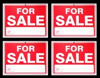 for Sale Sign 9 x 12 Inch - 4 Pack