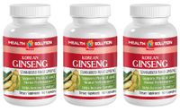 Natural Sexual Enhancement Pills - Korean Ginseng 350mg - Ginseng Korean panax - 3 Bottles 180 Capsules