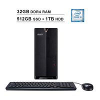 2019 Premium Acer Aspire TC 885 Desktop Computer (8th Gen Intel 6-Core i5-8400 up to 4.0 GHz, 32GB DDR4 RAM, 512GB SSD (Boot) + 1TB HDD, Intel UHD 630, WiFi, Bluetooth, HDMI, Windows 10 Home)