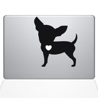 The Decal Guru I Love My Chihuahua Decal Vinyl Sticker, 12" MacBook, Black (1476-MAC-12M-BLA)