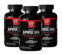 Immune Formula - Pure SPIRULINA - Plant Based NUTRIENTS - Natural Cleanse - spirulina Vitamins - 3 Bottles (180 Capsules)