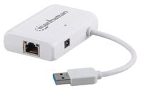 Manhattan 3-Port USB Hub with Gigabit Ethernet Port (506892)