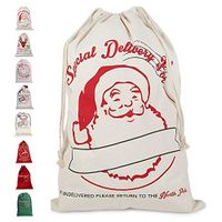 D.Home Bags Santa Sack Personalized for Kids Canvas Burlap Blank Bag Drawstring Extra Large Size 27.5"x19.5" (E)