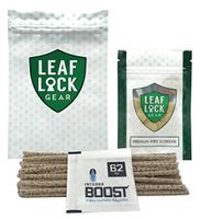 Bundle - 4 Items - Bristle Pipe Cleaners, Leaf Lock Gear Smell Proof Bag, Premium 0.5 Inch Brass Pipe Screens with Integra Boost Humidity Control Pack