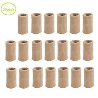 Nutteri 20 Pieces Finger Sleeves, Thumb Splint Brace for Finger Support, Relieve Pain for Arthritis,Triggger Finger, Compression Aid for Sports (Nude)