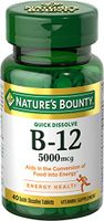 Nature's Bounty Vitamin B12 Supplement, Supports Metabolism and Nervous System Health, 5000mcg, 40 Tablets