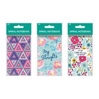 B-THERE Bundle of Spiral Notebooks - 6 Notebooks Total! 3 Different Designs - 3" x 5" Stationery