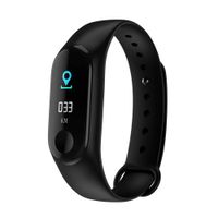 Shuohu Screen M3S Smart Bracelet Sports Blood Pressure Heart Rate Bracelet Wristband Fitness Tracker Black